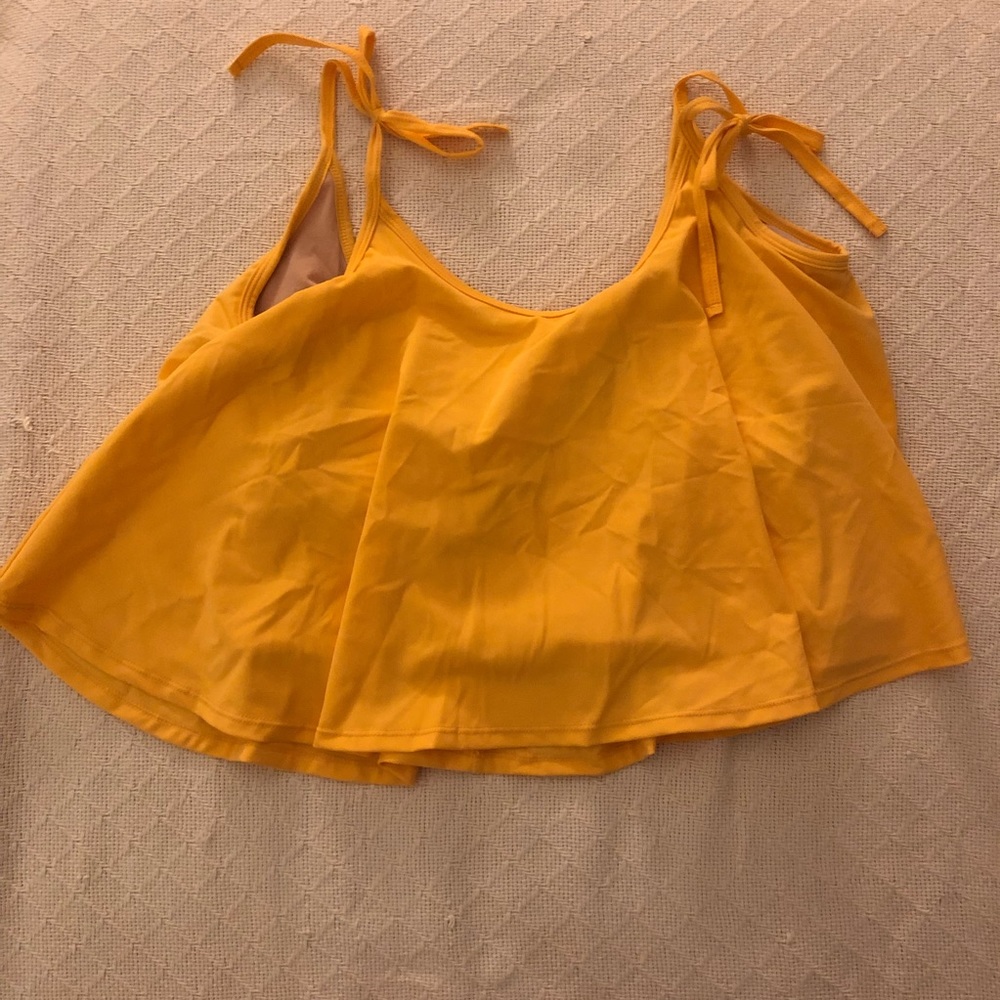 Kortni Jeane XL Women’s Swing Swim Top: very gently used, orange/yellow